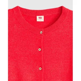 Levi's Strickjacke mit Rundhalsausschnitt Modell Tara Super Soft Crewneck Cardi True Red ® M