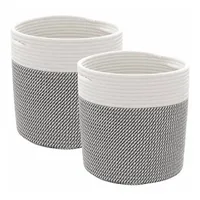 VidaXL Aufbewahrungskörbe 2 Stk. Grau und Weiß Ø28x28 cm