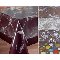 Transparente Folie Bedruckt Motiv und Größe wählbar, Tischdecke Tischschutz Rund Oval Eckig (Ranke weiß Rund 120 cm)