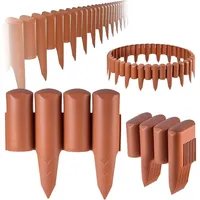 Gartenpalisade aus Kunststoff, Palisade für Blumen, Terrakotta - 2.5m - Kadax