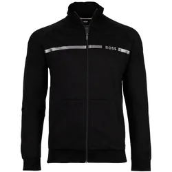 BOSS Herren Sweatjacke mit Stehkragen - Authentic Jacket Z, Zipper, Baumwolle Schwarz XL