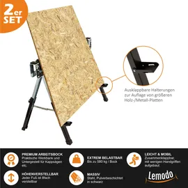 Lemodo Premium Arbeitsbock höhenverstellbar, Klappbock mit 580 kg Tragkraft
