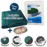 SUMMER FUN Planet Pool Abdeckplane für 730x375cm Acht-/Oval Pools und Schwimmbecken - 94 g/m2 Winterschutz und Ganzjahresabdeckung