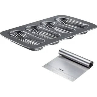 Westmark Mini-Baguette-Form und Teigkarte – Mit dem praktischen Set lassen sich Mini Baguettes einfach selbst zubereiten und portionieren – 2-teilig