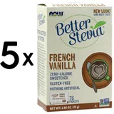 5 x NOW Foods Better Stevia, French Vanilla - 75 packets (253,20 EUR/kg)