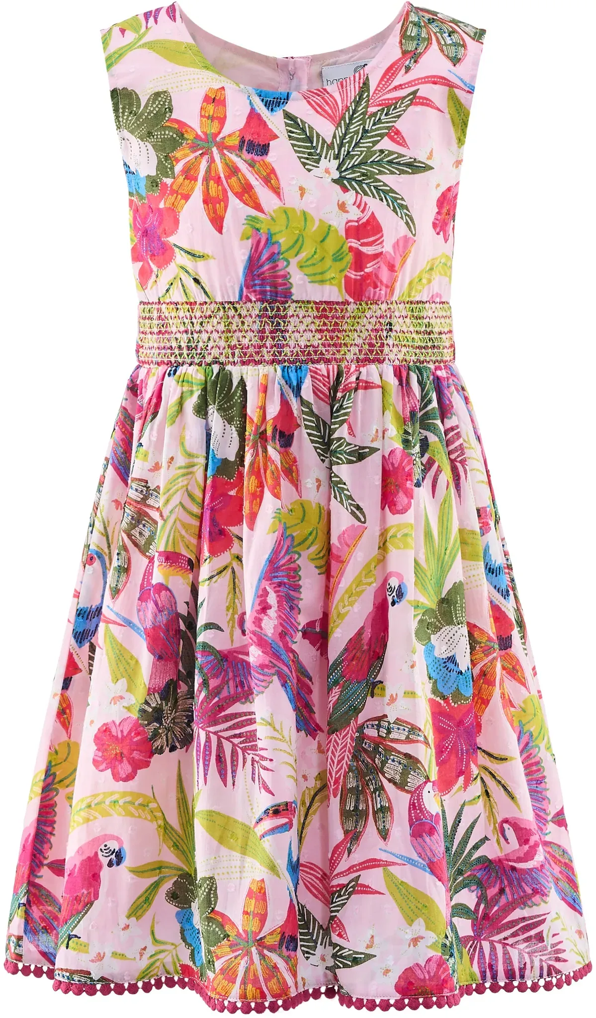 Sommerkleid HAPPY GIRLS, Mädchen, Gr. 98, N-Gr, rosa (rose), Web, Obermaterial: 100% Baumwolle. Futter: 100% Baumwolle, bedruckt, regular fit kniebedeckend, Rundhals, Kleider Sommerkleid