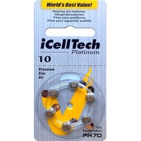 iCellTech Typ 10 - 6 Stück Hörgerätebatterien