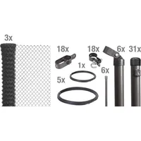 GAH Alberts Maschendrahtzaun Set 1,0 x 75 m anthrazit