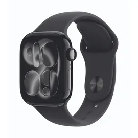 Apple Watch Series 11 GPS + Cellular 42mm Jet Black Aluminium Sport Band black M/L