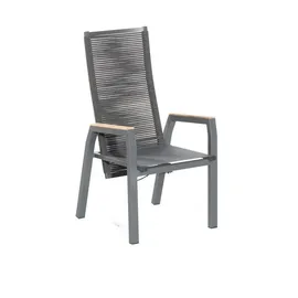 SonnenPartner FUNCTION Relax-Dining-Sessel Gartenstuhl 80 x 120 x 125 cm grau