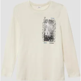 s.Oliver Longsleeve aus Baumwolle mit Frontprint und Rippkragen - 134/140
