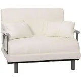 Mendler Schlafsessel HWC-K29, Klappsessel Schlafsofa Gästebett, Liegefläche 190x100cm, Stoff Bouclé (500g/m2) creme