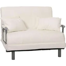 Mendler Schlafsessel HWC-K29, Klappsessel Schlafsofa Gästebett, Liegefläche 190x100cm, Stoff Bouclé (500g/m2) creme
