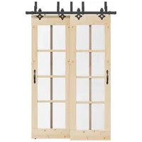 VidaXL Schiebetürbeschlag-Set 152,5 cm Stahl Schwarz