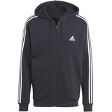 adidas Herren Essentials 3-Streifen Full Zip Trainingsjacke mit Kapuze, Schwarz, XL