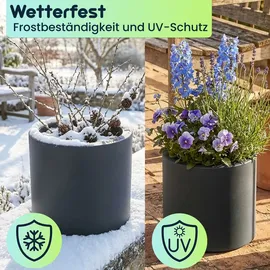 ethick Moderner Blumentopf Rund Ø 38 x 31 cm Anthrazit