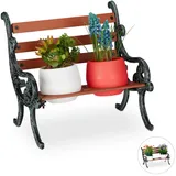 Relaxdays Blumenbank 24,5 x 20,5 x 17,5 cm Braun/Grau/Grün