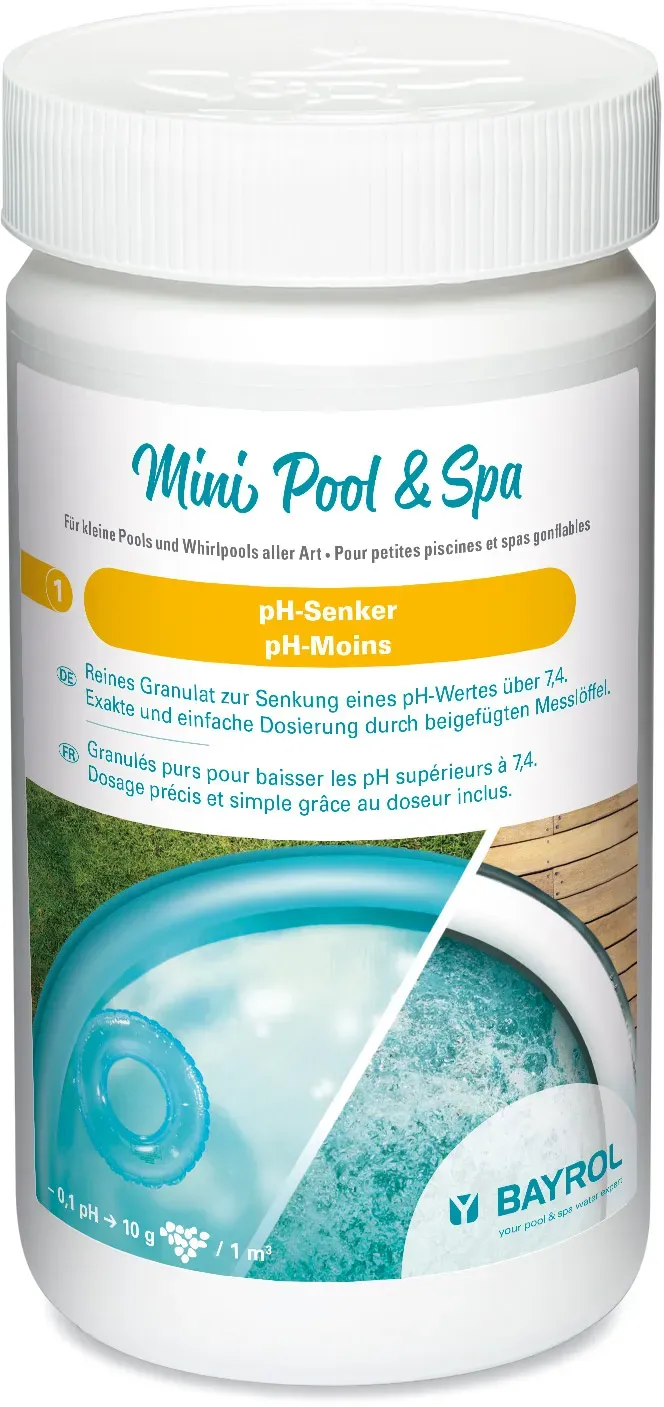 Bayrol Mini Pool&Spa pH-Minus zur
Senkung eines pH-Wertes über 7,4
Granulat 1,5 kg