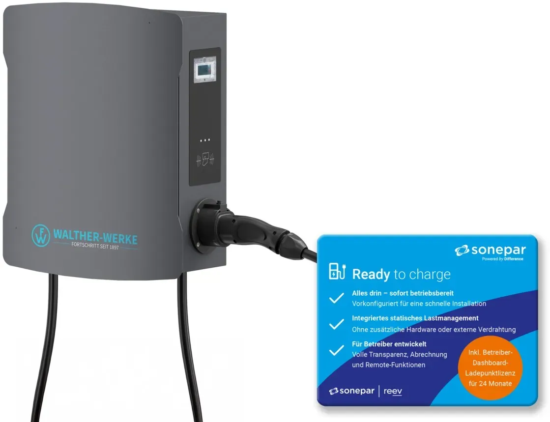 WaltherWerkeE-Mobil. Wallbox smartEVO duo+ LL Gewerbe 2xLaKabel W1