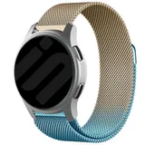 Strap-it Oppo Watch Armband Milanese für Oppo Watch X3 - Blau/gold - Magnetischer Verschluss