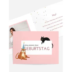 Geburtstagseinladung selbst gestalten mit Spruch und Fotos im Onlinedesigner bei Meine-Kartenmanufaktur.de