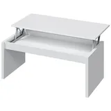 freiraum Couchtisch Coffee Table, höhenverstellbar in weiß glänzend - 102x43x50 (BxHxT)