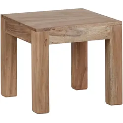 Massivholz-Tisch `Nako`: Handgefertigt, 45x40x45 cm, Akazienholz, 50kg Belastbarkeit. Beige, 45x45x40 cm | Kadima Design