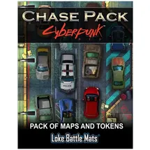 Loke Battlemats | The Chase Pack Battle Mats & Tokens for Cyberpunk RED | Battle Mat for Roleplaying Games
