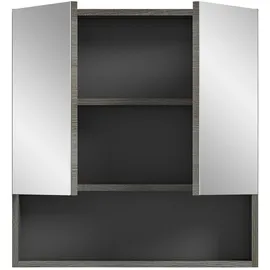 MID.YOU Spiegelschrank, Grau, Holzwerkstoff, 2 Fächer, 60x63x16 cm, Badezimmer, Badmöbelsets & -serien, Badmöbel-Serien