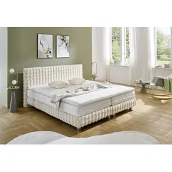 Boxbett "Sendai", beige, L:210cm, WESTFALIA SCHLAFKOMFORT, Komplettbetten, Fellimitat HIGHLIGHT, wahlweise Matratzen in H2,H3,H4