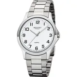 REGENT Metall Herren Uhr 1152412 Armband-Uhr silber Metallarmband D2UR1152412 - Silber