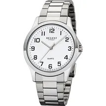 REGENT Metall Herren Uhr 1152412 Armband-Uhr silber Metallarmband D2UR1152412 - Silber