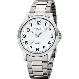 REGENT Metall Herren Uhr 1152412 Armband-Uhr silber Metallarmband D2UR1152412 - Silber