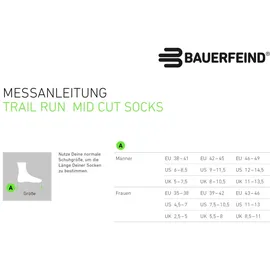 Bauerfeind Trail Run Mid Cut Kompressionsstrümpfe Gelb 42-45