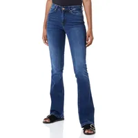 Only Damen Onlblush Mid Flared DNM Tai021 Noos Jeans, Dark Blue Denim, L / 32L EU