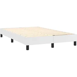 vidaXL Boxspringbett mit Matratze & LED Weiß 120x200 cm Kunstleder