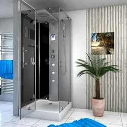 Dampfdusche Duschtempel Sauna Dusche Duschkabine D38-13L2-EC 90x90 cm mit 2K Scheiben Versiegelung