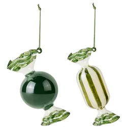 Broste Copenhagen - Candy Deko-Anhänger, forest green (2er-Set)