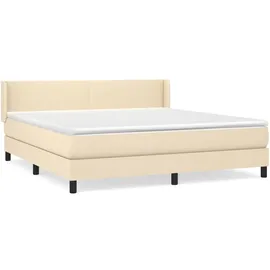 vidaXL Boxspringbett mit Matratze Creme 180x200 cm Stoff