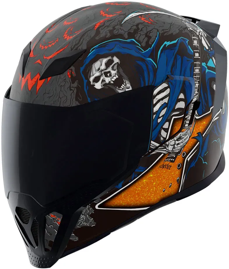 Icon Airflite Trick or Street 4, casque intégral - Noir/Gris/Bleu/Rouge - M