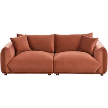 Beliani Sofa 3-sitzer Luvos Samtstoff Goldbraun