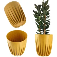 Kadax Blumentopf aus Kunststoff, rund, 25 cm, Dunkelgelb