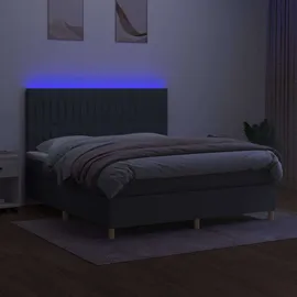 vidaXL Boxspringbett 180 x 200 cm Dunkelgrau