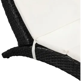 vidaXL Sonnenliege 162 x 64 x 86 cm schwarz/cremeweiß inkl. Auflage klappbar