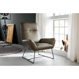 KAWOLA Sessel BISA Leder 75 x 75 x 75 cm olivgrün