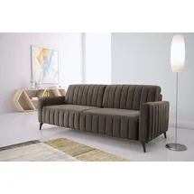 exxpo - sofa fashion Schlafcouch Mikrovelours 3-Sitzer Braun