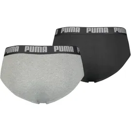 Puma Basic Slips dark grey melange/black M 2er Pack