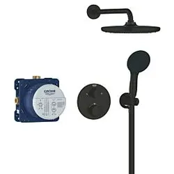 Grohe Precision Thermostat Duschsystem 348832430 Unterputz mit Vitalio Start 250, mattschwarz