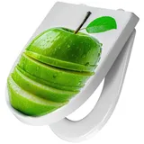 Primedeco WC-Sitz mit Absenkautomatik Motiv Geschnittener Apfel (1-St), Absenkautomatik, Soft-Close grün