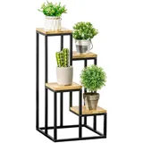 Outsunny Pflanzenständer, Schwarz, Metall, 34x66x34 cm Wohnzimmer, Wohnzimmertische, Blumenständer